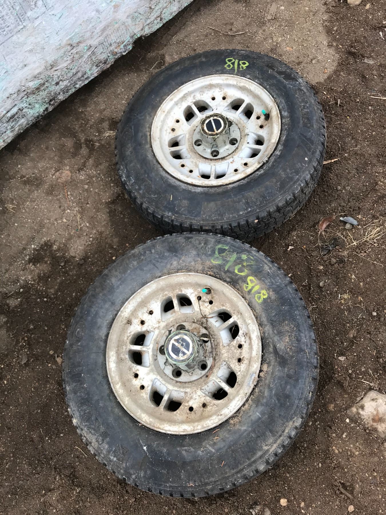 (2) TIRES + RIMS P205/75 R14
