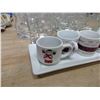 Image 7 : Lot of Short Glasses and Espresso Mugs w/ Matching Tray