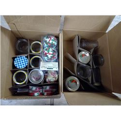 2 Boxes of Small Jars w/Extra Lids