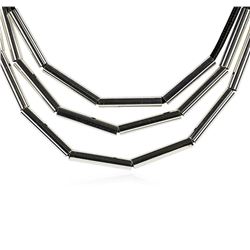 Strand Cord Necklace - Rhodium Plated