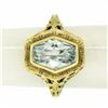 Image 6 : Antique Art Deco 14kt Yellow Gold Aquamarine Solitaire Ring
