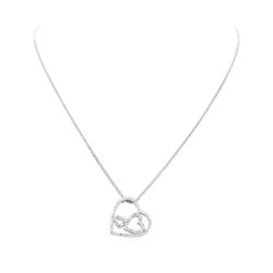 1.00 ctw Diamond Pendant And Chain - 14KT White Gold