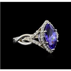 14KT White Gold 2.28 ctw Tanzanite and Diamond Ring