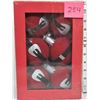 Image 1 : New Boxed set of 6 "Flocked"  XMAS "Santa Suit" Tree Ball Ornaments