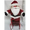Image 2 : 12" Plush Santa in Red Wire Metal Sleigh