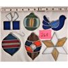 Image 1 : 6 Assorted "Stained Glass" Xmas Ornament Decorations