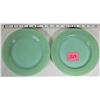 Image 1 : Pair of Vintage Fire King "Jadite" 9" Restaurant Wear Dinner Plates