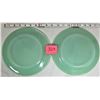 Image 2 : Pair of Vintage Fire King "Jadite" 9" Restaurant Wear Dinner Plates