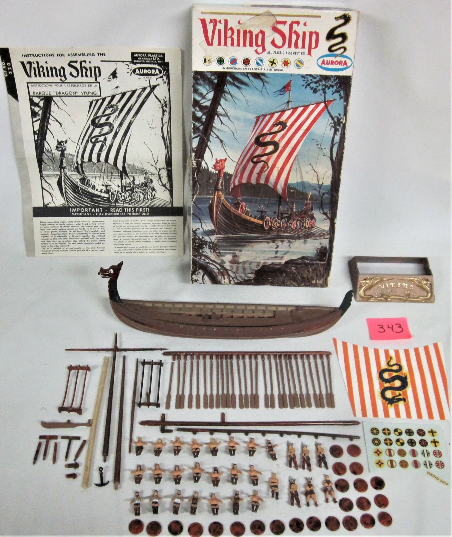 Rare 1964 AURORA "Viking Ship" Plastic Model Kit Schmalz Auctions