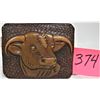 Image 3 : 33"-40" Custom Made 2" Wide Tooled Leather Belt/ Leather Longhorn Buckle