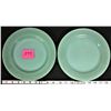Image 1 : 2 Vintage Fire King Jadite 9" RESTAURANT WEAR Dinner Plates