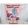 Image 2 : Vintage Sunkist double sided cardboard Christmas Sign