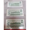 Image 2 : Lot of 3 Consecutive Serial Numbered 1973 $1 notes. Lawson-Bouey signatures. ALA3244429, 3244430, 32