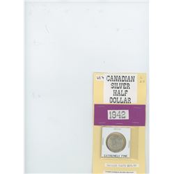 1942 Canadian Silver Fifty Cents - Extremely Fine