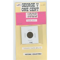 1925 One Cent - Fine - Catalog $ $40.00