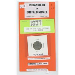 1928 U.S. Indian Head- Buffalo 5¢ Very Fine