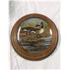Image 1 : (2) Canada Geese Picture, 11" diameter. Limited edition of "courtship" by Donald penz 1986 bradex no