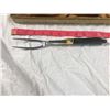 Image 4 : Beige Box With 5 Meat Carving Tools (Unused): 1 Gold Plated Trim Fork, 2 Goletti Ebony Serrated Stai
