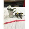 Image 1 : Metal Oil Can, 1 Pint, Two Rusty, Metal Small Funnels