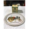 Image 1 : John Deere Tray + John Deere Ceramic Candle Holder (Has Small Chip)