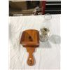 Image 2 : Wooden Brown Hanger For Wall + Small Coal Oil Lamp With Shade