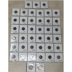 39 American 1 cent wheat pennies various dates plus 2 5 cents (American) 1940, 1964