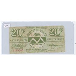1984 Mohawk 20 Cent Bill