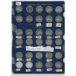 Canadian Nickels From 1966-1995 (1991 + 92) Missing