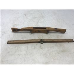 Wood Fold Up Ruler 24" And Early Wood Plane