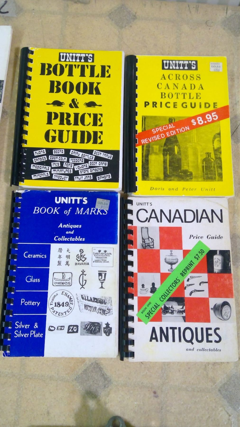 UNIT'S BOOKS A. BOTTLE BOOK & PRICE GUIDE. B. ACROSS CANADA BOTTLE GUIDE. C. CANADIAN PRICE GUIDE AN