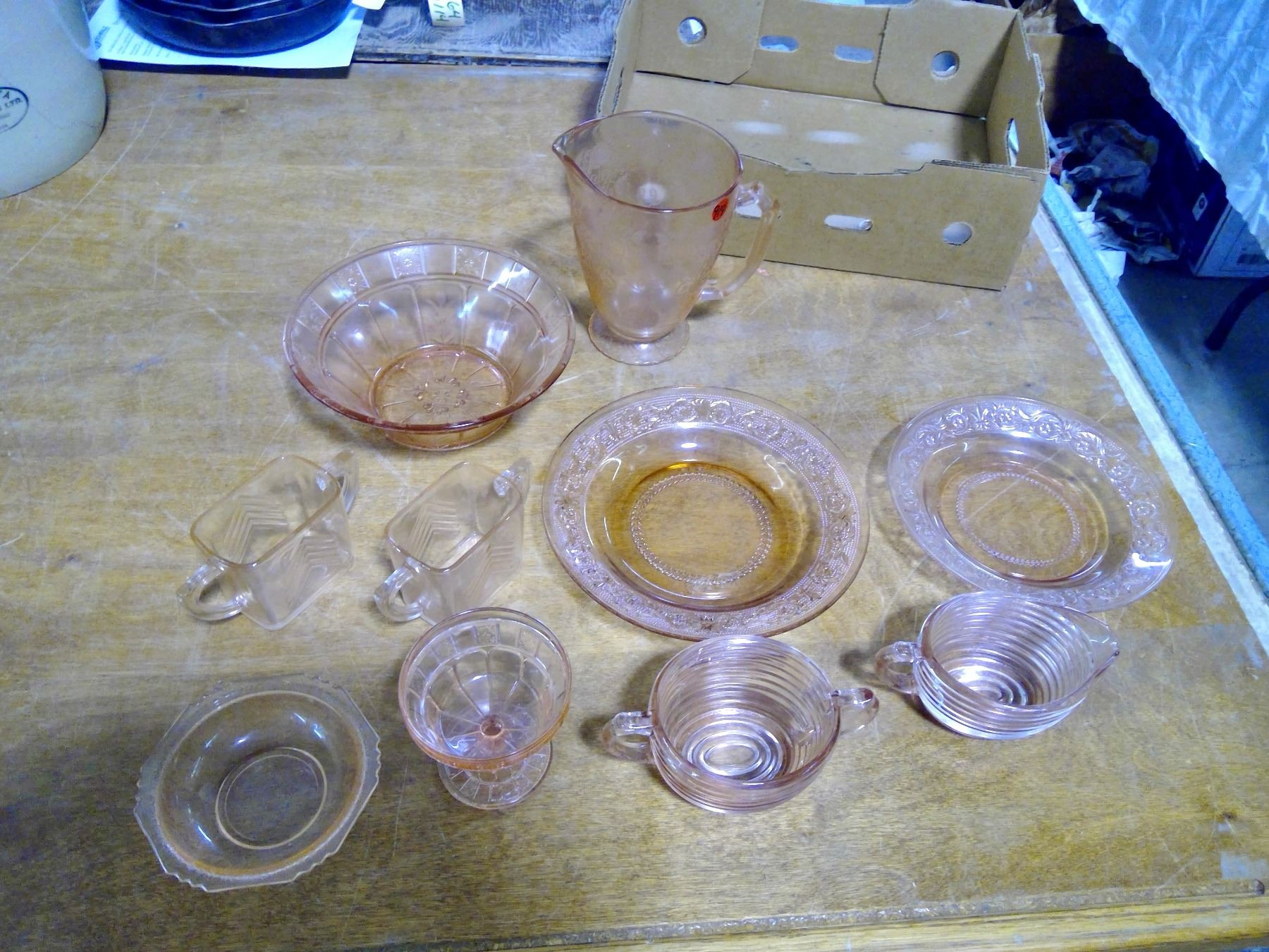 Large Lot of Pink Depression Glass