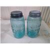 Image 1 : 2 BLUE MASON JARS PATENT NOV. 30 1858