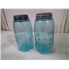 Image 2 : 2 BLUE MASON JARS PATENT NOV. 30 1858