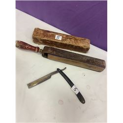 Straight Razor and Sharpening Strop - King Cutter