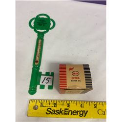 Esso Plastic Thermometer & Esso Matches in original box