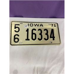 Iowa Licence Plate