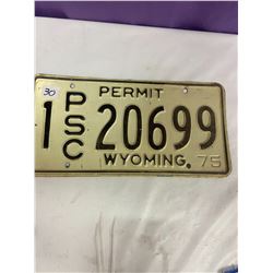 Wyoming Licence Plate