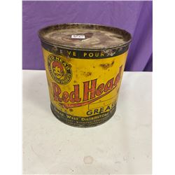 Red Head Grease Tin - 5lb - Rare Tin
