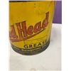 Image 4 : Red Head Grease Tin - 5lb - Rare Tin
