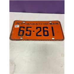 1963 Sask Licence Plate