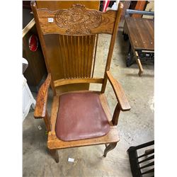 Press Back Oak Arm Chair