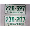 Image 1 : 2 1974 Saskatchewan Plates