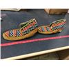 Image 1 : Indian Beaded Leather Moccasins, About Size 12 (Men's)