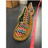Image 2 : Indian Beaded Leather Moccasins, About Size 12 (Men's)