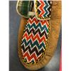 Image 3 : Indian Beaded Leather Moccasins, About Size 12 (Men's)