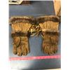 Image 4 : Indian Beaded Leather Gloves, Fur Trimmed, Leather Fringes Size XL (Women's)