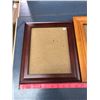 Image 2 : Wooden Butter Box + (2) Picture Frames With Glass (1 Burgundy Picture Frame Fits 8"x10" Photo + Tan 