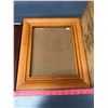Image 3 : Wooden Butter Box + (2) Picture Frames With Glass (1 Burgundy Picture Frame Fits 8"x10" Photo + Tan 