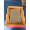 Image 6 : Wooden Butter Box + (2) Picture Frames With Glass (1 Burgundy Picture Frame Fits 8"x10" Photo + Tan 