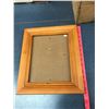 Image 7 : Wooden Butter Box + (2) Picture Frames With Glass (1 Burgundy Picture Frame Fits 8"x10" Photo + Tan 